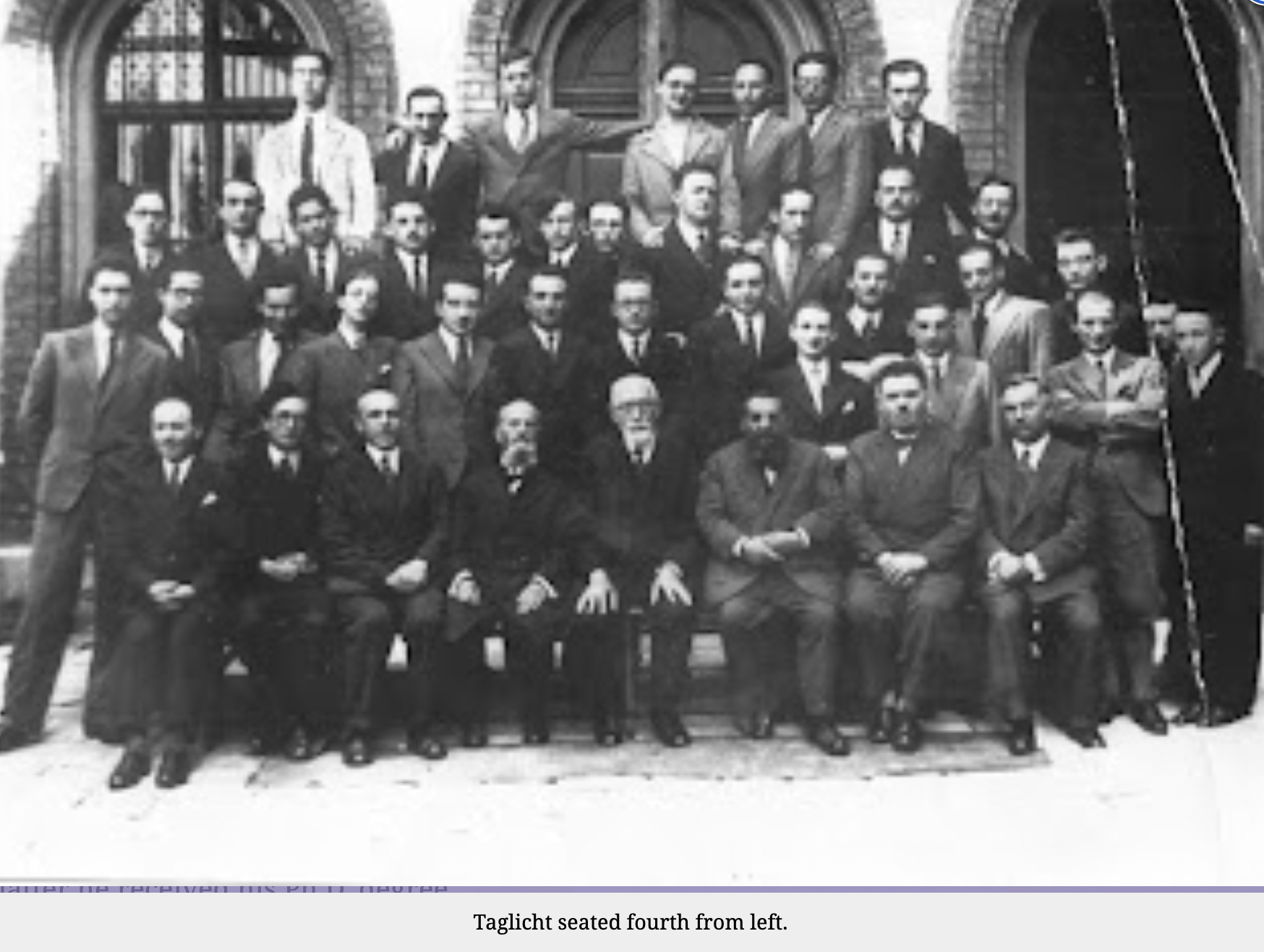Group photograph with Israel Taglicht seated fourth from the left